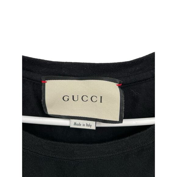 Gucci Logo Washed Print T-shirt Oversize Short Sleeve Black Size Large - Picture 4 of 13